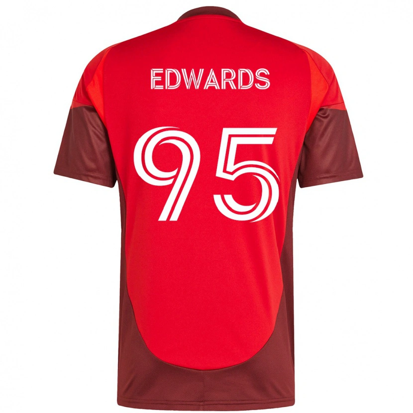 Danxen Niño Camiseta Nathaniel Edwards #95 Blanco Rojo 1ª Equipación 2025/26 La Camisa