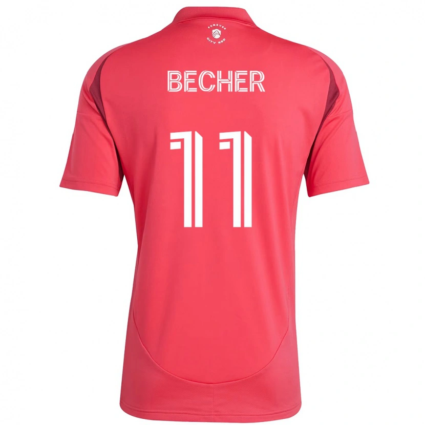 Danxen Niño Camiseta Simon Becher #11 Blanco Magenta 1ª Equipación 2025/26 La Camisa