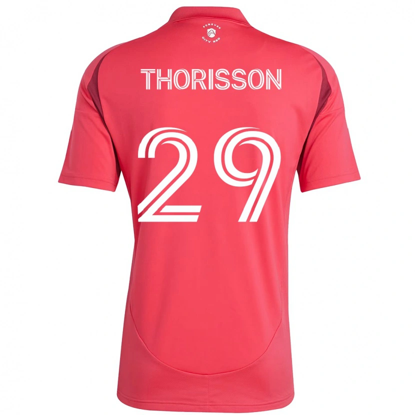 Danxen Niño Camiseta Nökkvi Thórisson #29 Blanco Magenta 1ª Equipación 2025/26 La Camisa