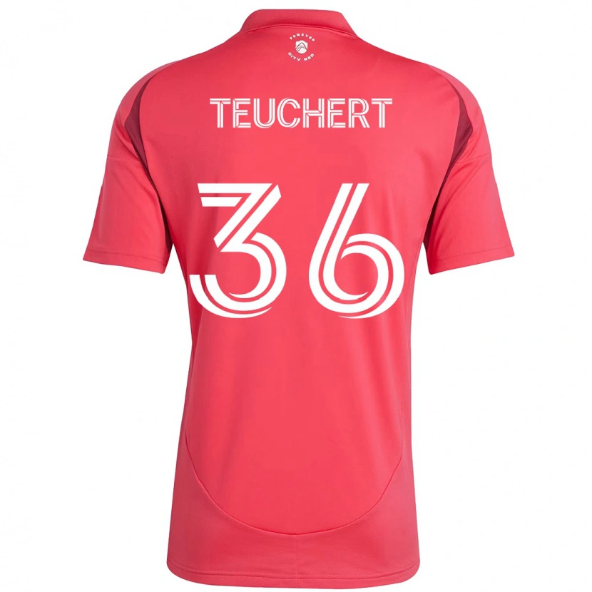 Danxen Niño Camiseta Cedric Teuchert #36 Blanco Magenta 1ª Equipación 2025/26 La Camisa