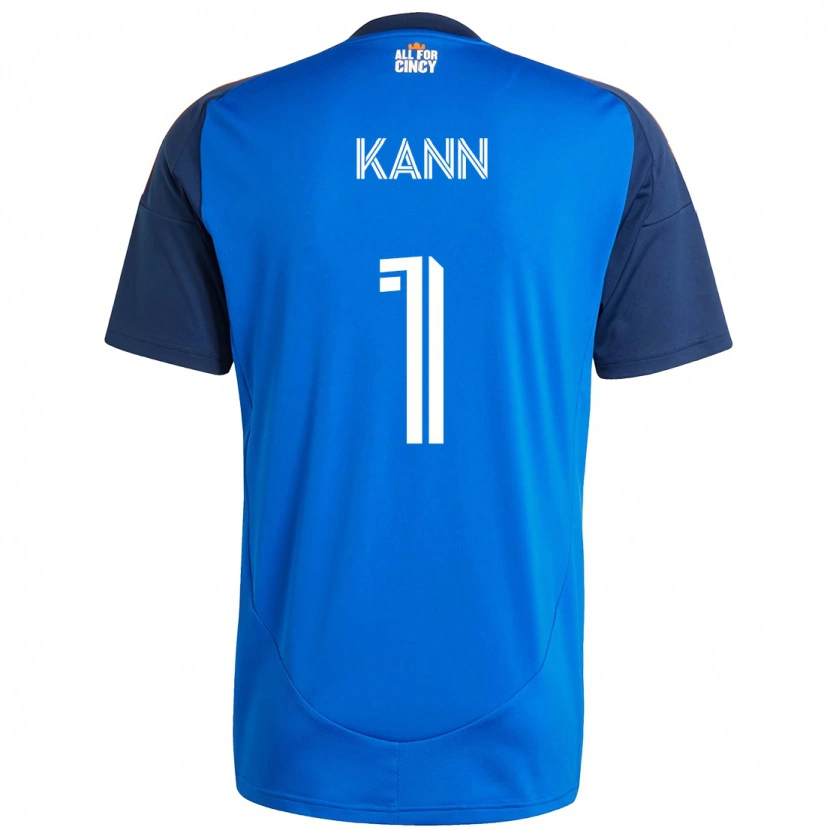 Danxen Niño Camiseta Alec Kann #1 Blanco Azul Naranja 1ª Equipación 2025/26 La Camisa