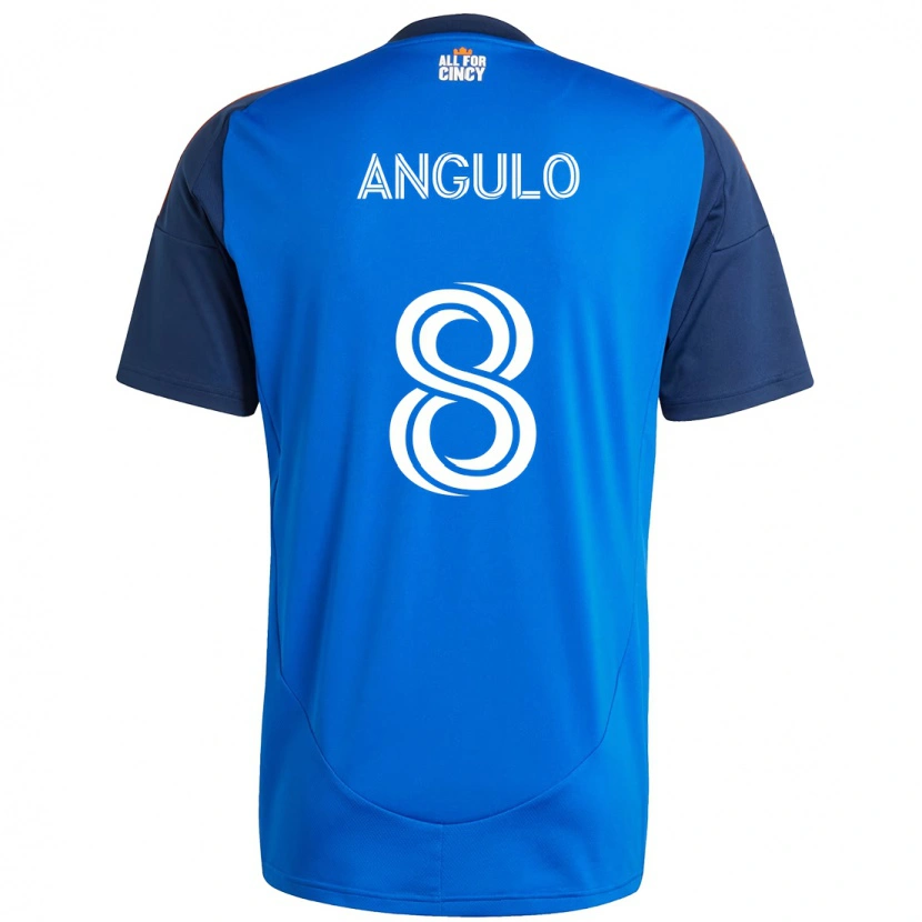 Danxen Niño Camiseta Marco Angulo #8 Azul Oscuro Naranja 1ª Equipación 2025/26 La Camisa