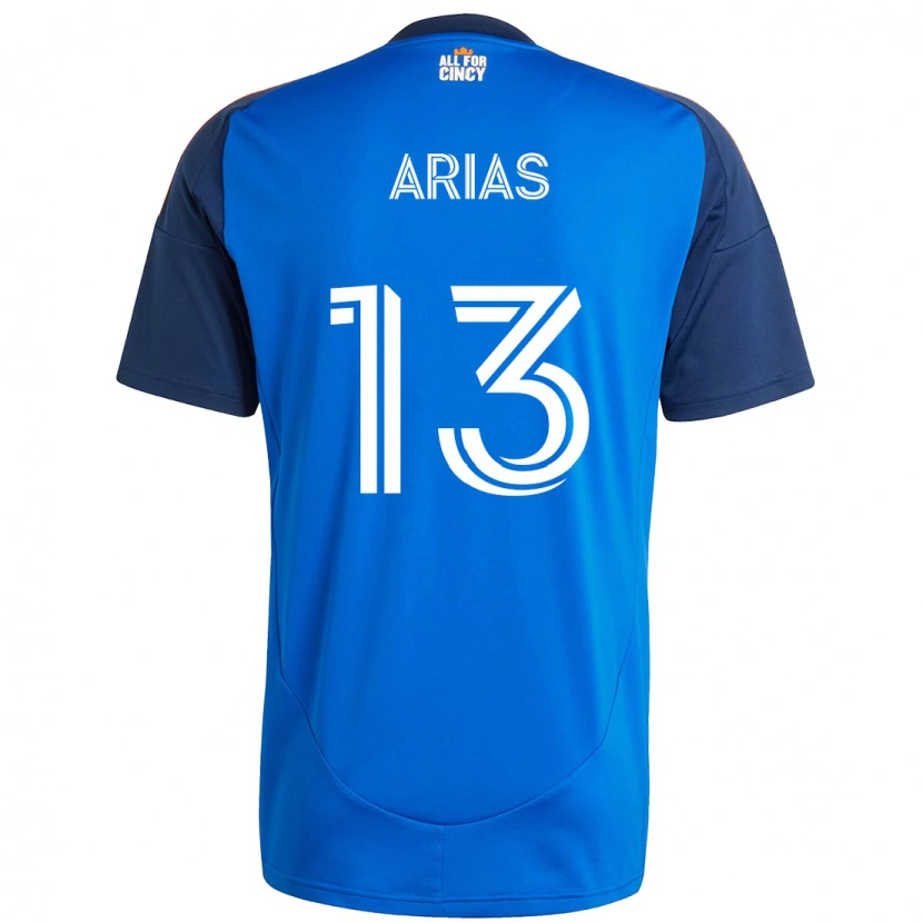 Danxen Niño Camiseta Santiago Arias #13 Blanco Azul Naranja 1ª Equipación 2025/26 La Camisa