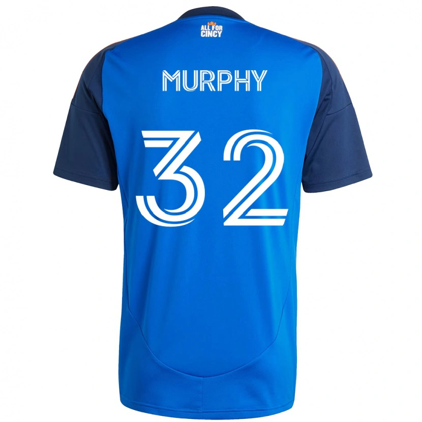 Danxen Niño Camiseta Ian Murphy #32 Blanco Azul Naranja 1ª Equipación 2025/26 La Camisa
