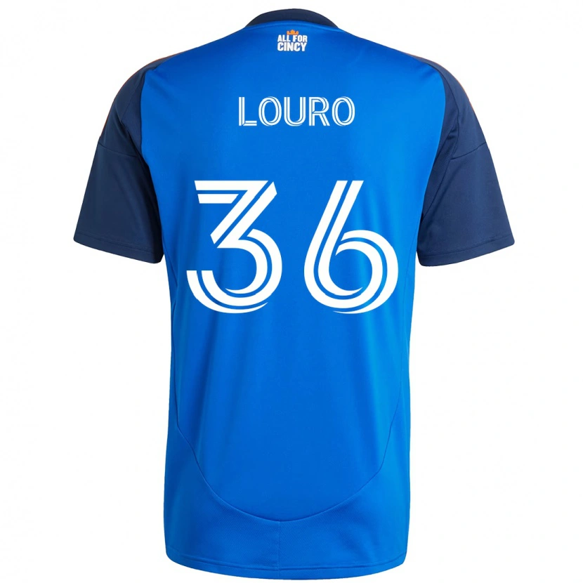Danxen Niño Camiseta Evan Louro #36 Blanco Azul Naranja 1ª Equipación 2025/26 La Camisa