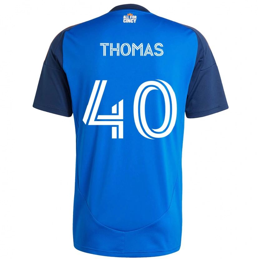 Danxen Niño Camiseta Kai Thomas #40 Blanco Azul Naranja 1ª Equipación 2025/26 La Camisa