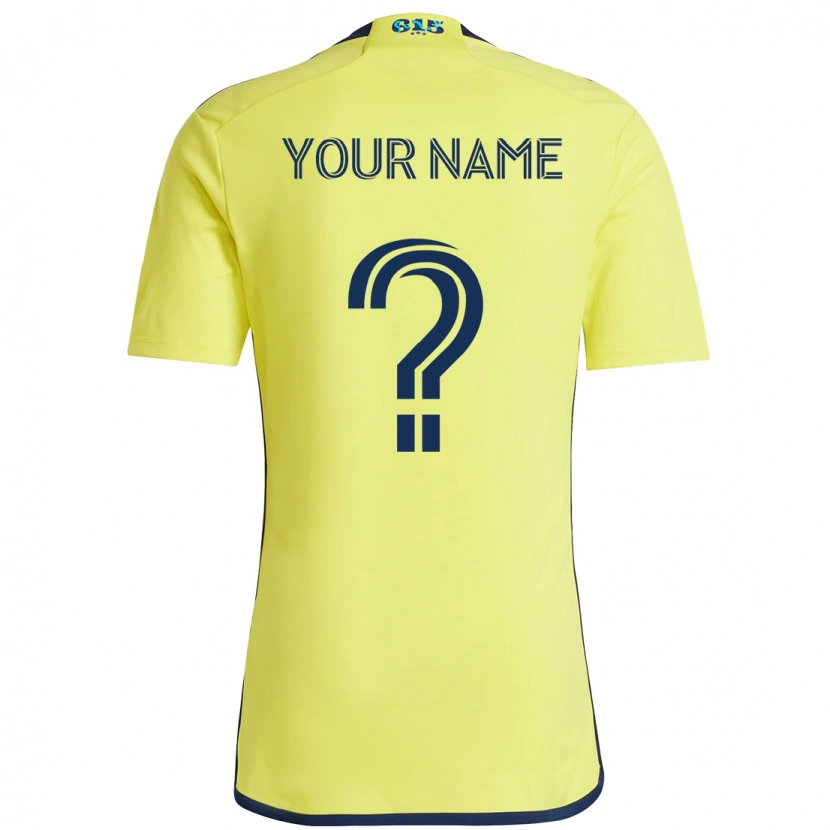 Danxen Niño Camiseta Su Nombre #0 Azul Marino Amarillo 1ª Equipación 2025/26 La Camisa