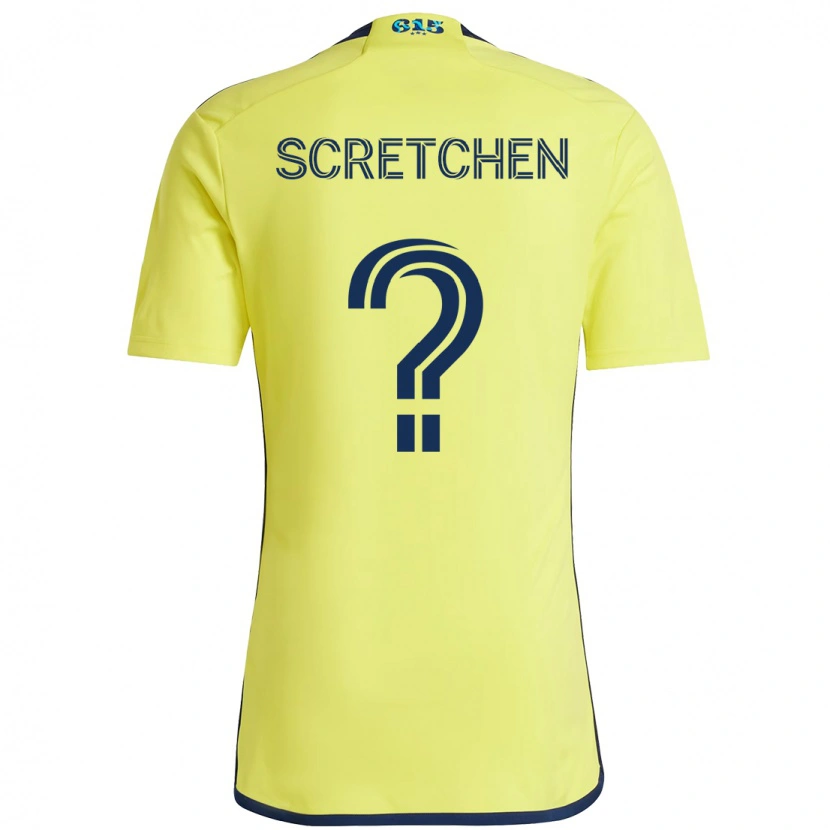 Danxen Niño Camiseta Cannon Scretchen #0 Azul Marino Amarillo 1ª Equipación 2025/26 La Camisa