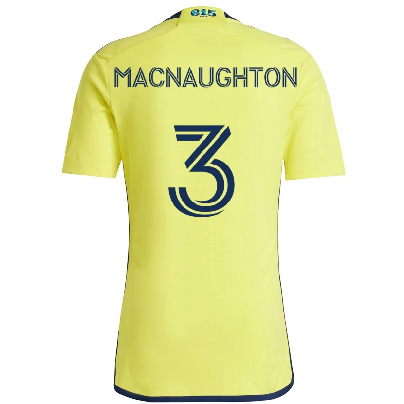 Danxen Niño Camiseta Lukas Macnaughton #3 Azul Marino Amarillo 1ª Equipación 2025/26 La Camisa