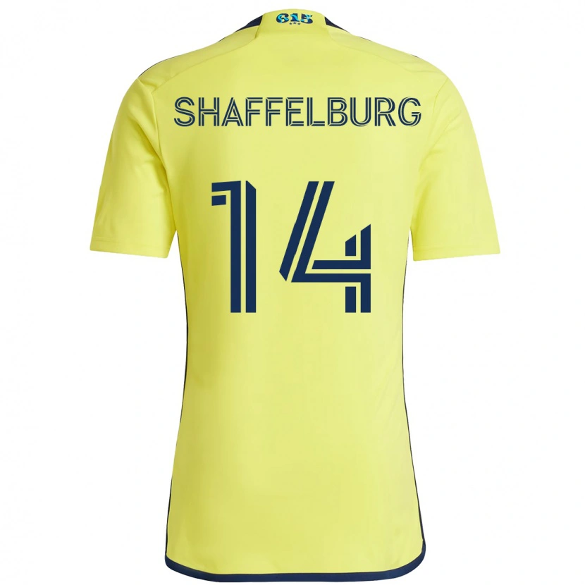 Danxen Niño Camiseta Jacob Shaffelburg #14 Azul Marino Amarillo 1ª Equipación 2025/26 La Camisa