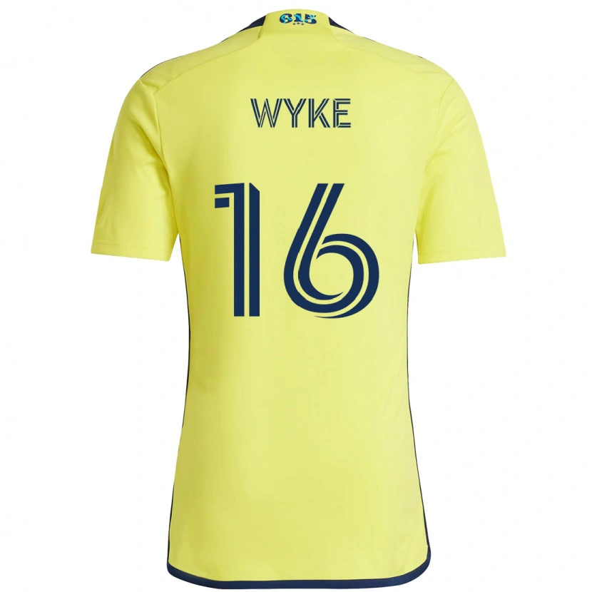 Danxen Niño Camiseta Laurence Wyke #16 Azul Marino Amarillo 1ª Equipación 2025/26 La Camisa