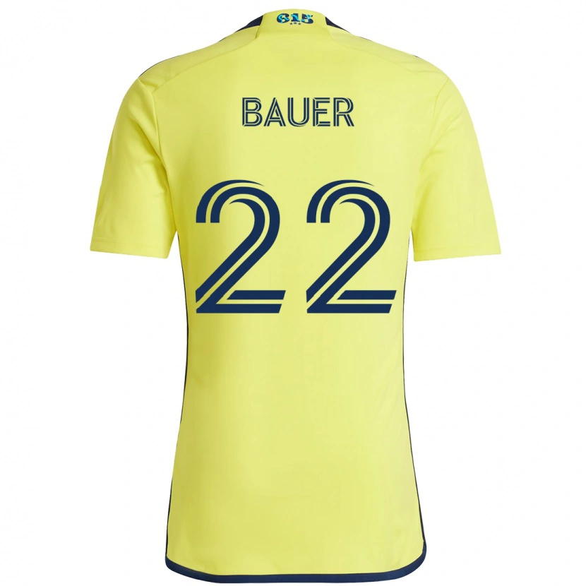 Danxen Niño Camiseta Josh Bauer #22 Azul Marino Amarillo 1ª Equipación 2025/26 La Camisa