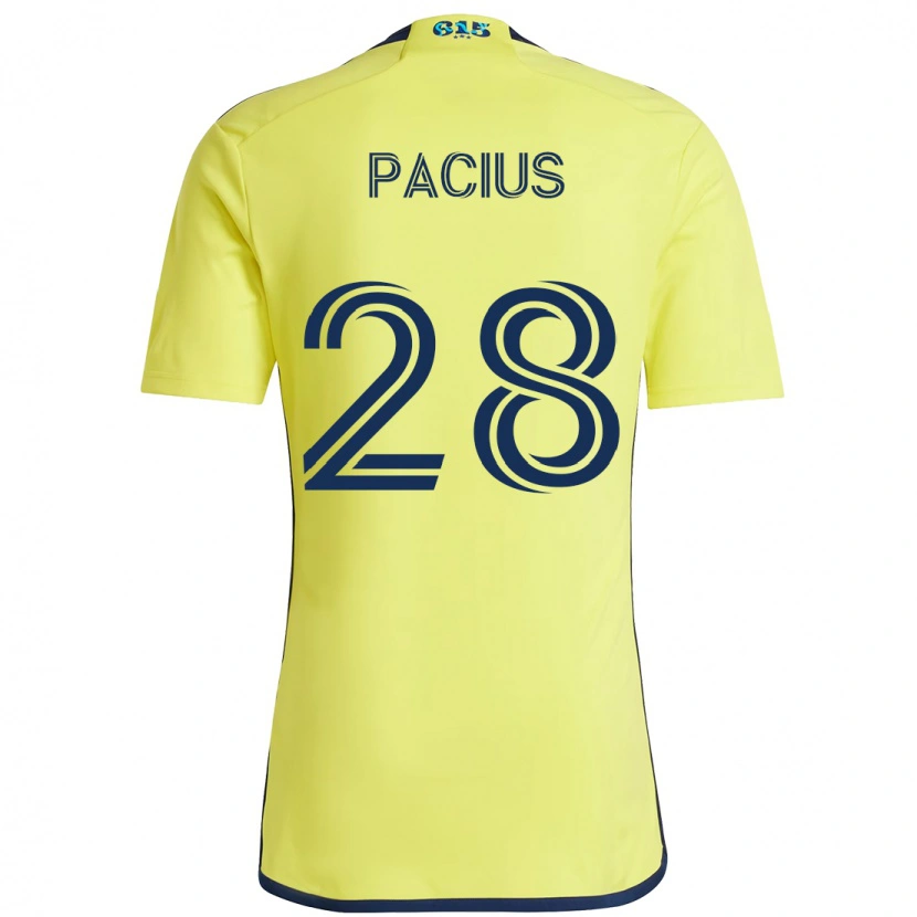 Danxen Niño Camiseta Woobens Pacius #28 Azul Marino Amarillo 1ª Equipación 2025/26 La Camisa