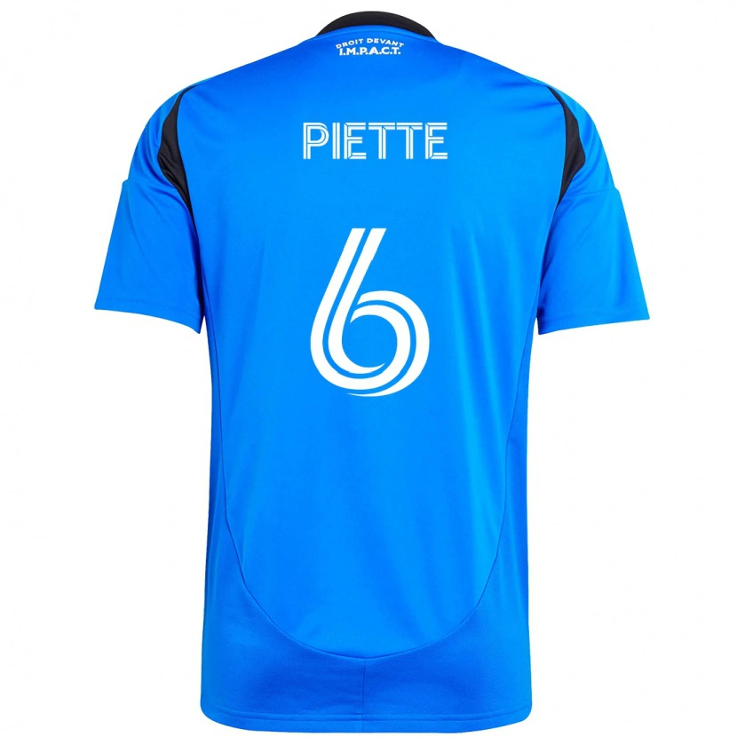 Danxen Niño Camiseta Samuel Piette #6 Azul Oscuro Negro 1ª Equipación 2025/26 La Camisa