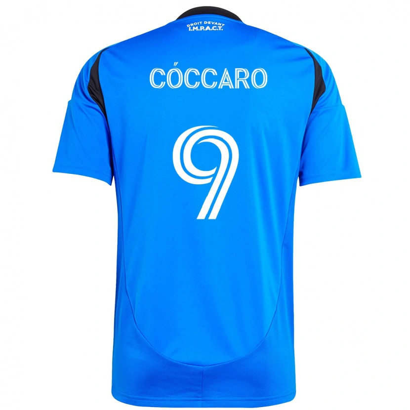 Danxen Niño Camiseta Matías Cóccaro #9 Azul Oscuro Negro 1ª Equipación 2025/26 La Camisa