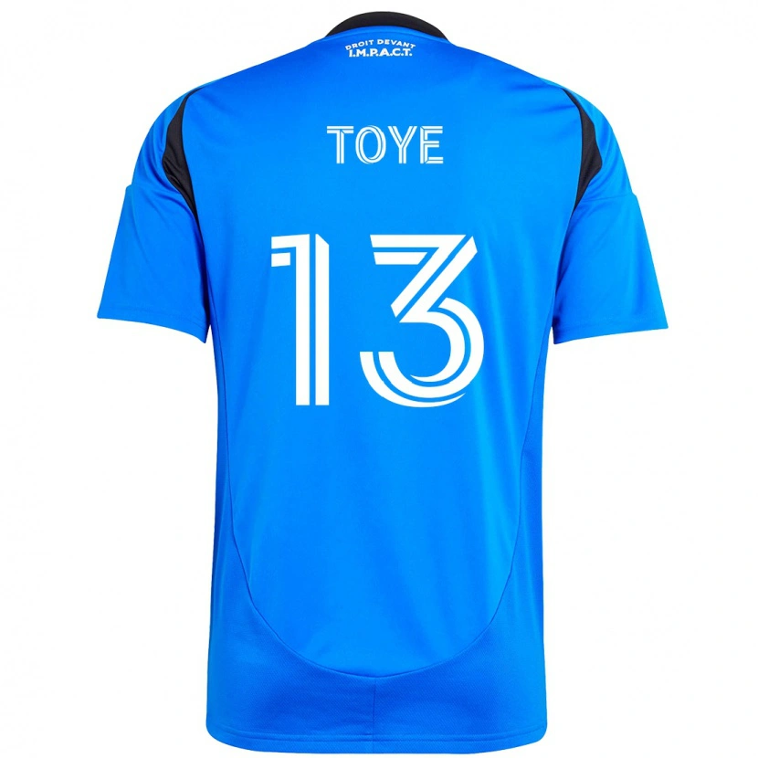 Danxen Niño Camiseta Mason Toye #13 Azul Oscuro Negro 1ª Equipación 2025/26 La Camisa