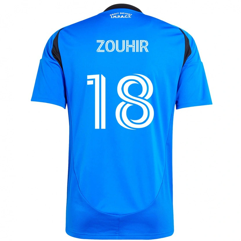 Danxen Niño Camiseta Rida Zouhir #18 Azul Oscuro Negro 1ª Equipación 2025/26 La Camisa