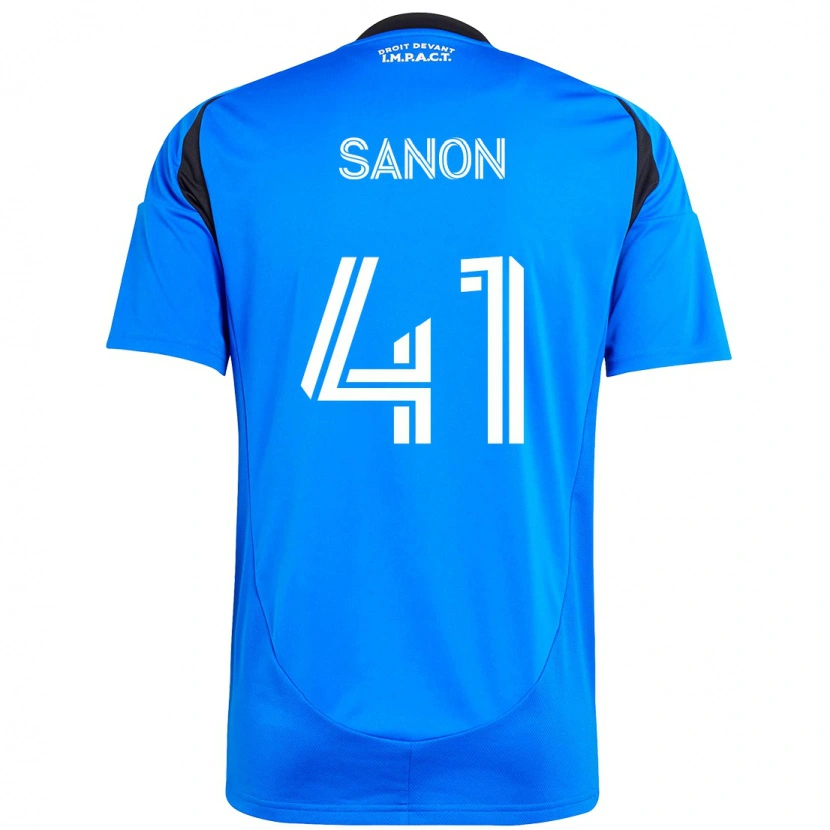 Danxen Niño Camiseta Jérémy Sanon #41 Azul Oscuro Negro 1ª Equipación 2025/26 La Camisa