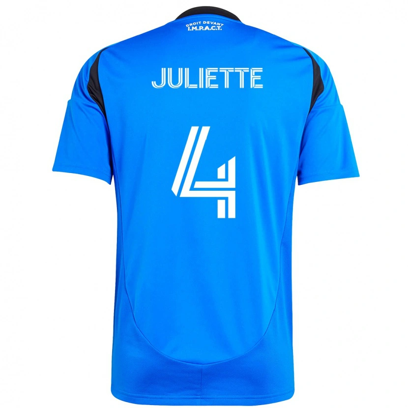 Danxen Niño Camiseta Perreault Juliette #4 Azul Oscuro Negro 1ª Equipación 2025/26 La Camisa