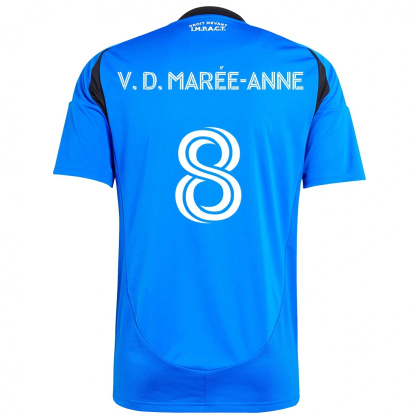 Danxen Niño Camiseta Van Doesburg Marée-Anne #8 Azul Oscuro Negro 1ª Equipación 2025/26 La Camisa