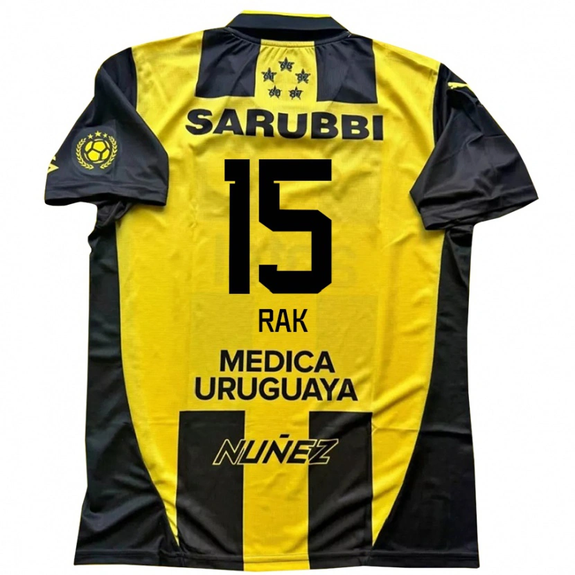 Danxen Niño Camiseta Yonatthan Rak #15 Negro Amarillo 1ª Equipación 2025/26 La Camisa