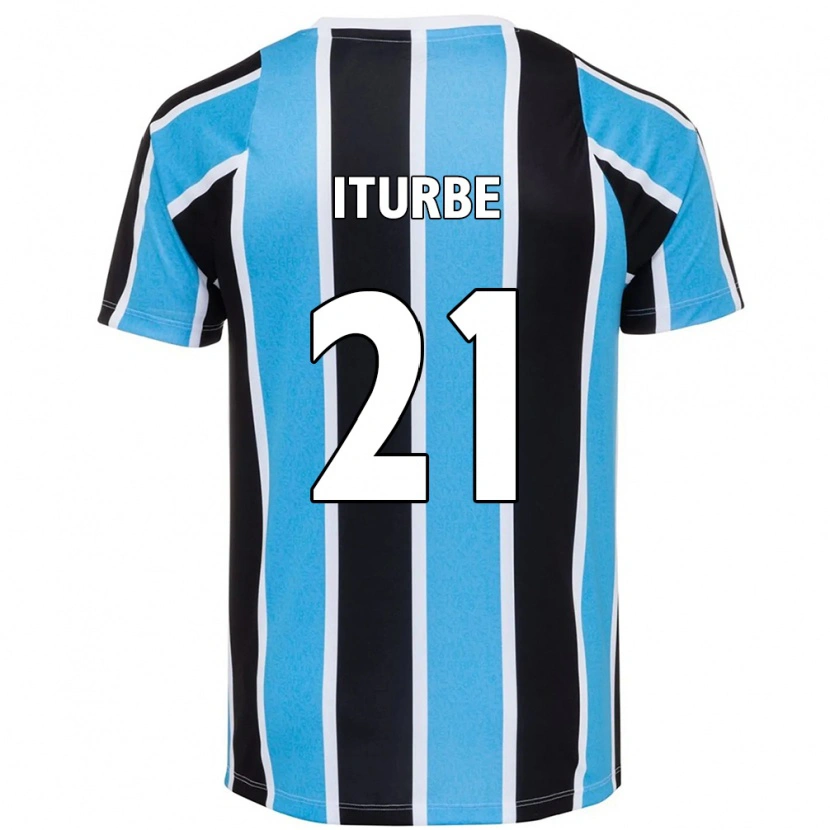 Danxen Niño Camiseta Juan Iturbe #21 Blanco Azul 1ª Equipación 2025/26 La Camisa
