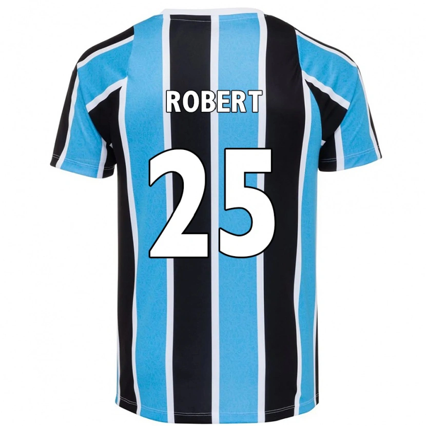 Danxen Niño Camiseta Jhonata Robert #25 Blanco Azul 1ª Equipación 2025/26 La Camisa