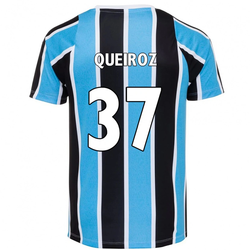 Danxen Niño Camiseta Du Queiroz #37 Blanco Azul 1ª Equipación 2025/26 La Camisa