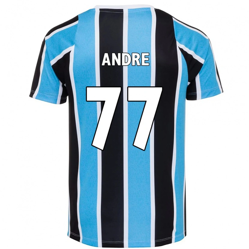 Danxen Niño Camiseta André Henrique #77 Blanco Azul 1ª Equipación 2025/26 La Camisa