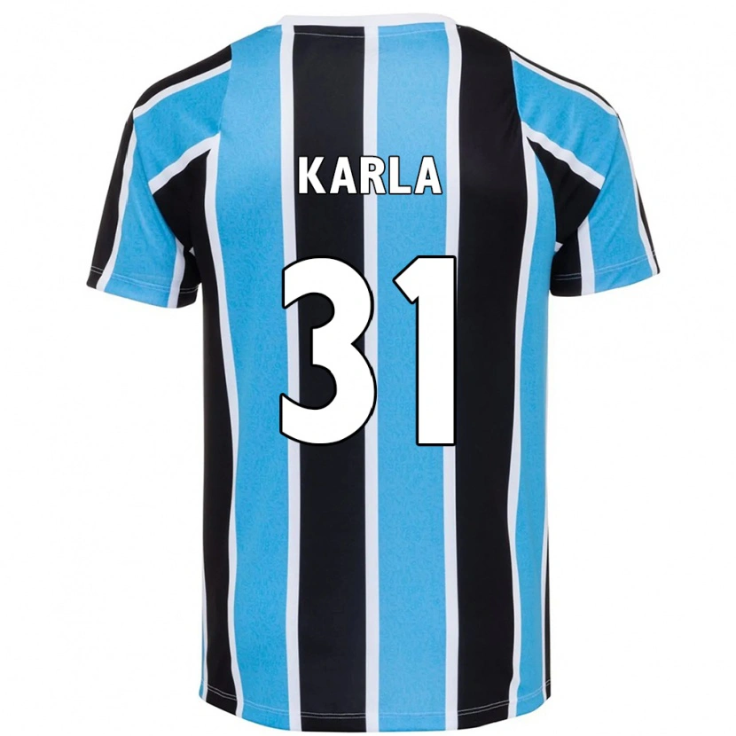 Danxen Niño Camiseta Emmily Karla #31 Blanco Azul 1ª Equipación 2025/26 La Camisa