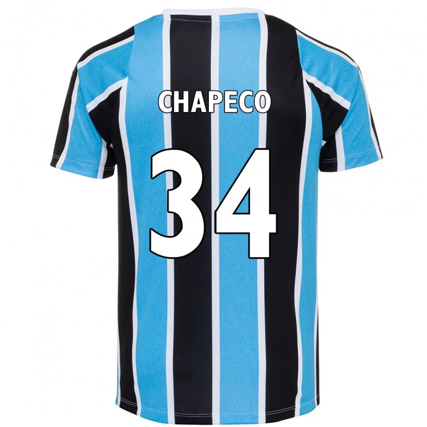 Danxen Niño Camiseta Gabriel Chapeco #34 Azul Negro Blanco 1ª Equipación 2025/26 La Camisa