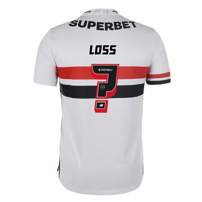 Danxen Niño Camiseta Lucas Loss #0 Rojo Negro Blanco 1ª Equipación 2025/26 La Camisa