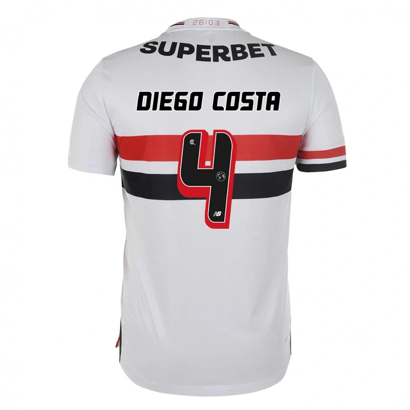 Danxen Niño Camiseta Diego Costa #4 Negro Rojo 1ª Equipación 2025/26 La Camisa