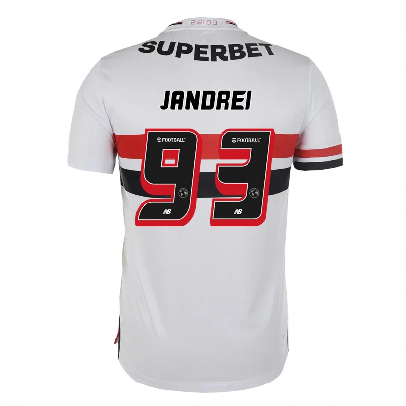 Danxen Niño Camiseta Jandrei #93 Rojo Negro Blanco 1ª Equipación 2025/26 La Camisa