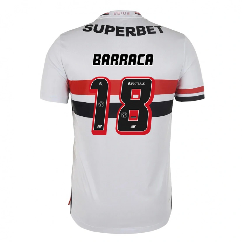 Danxen Niño Camiseta Barraca #18 Rojo Negro Blanco 1ª Equipación 2025/26 La Camisa