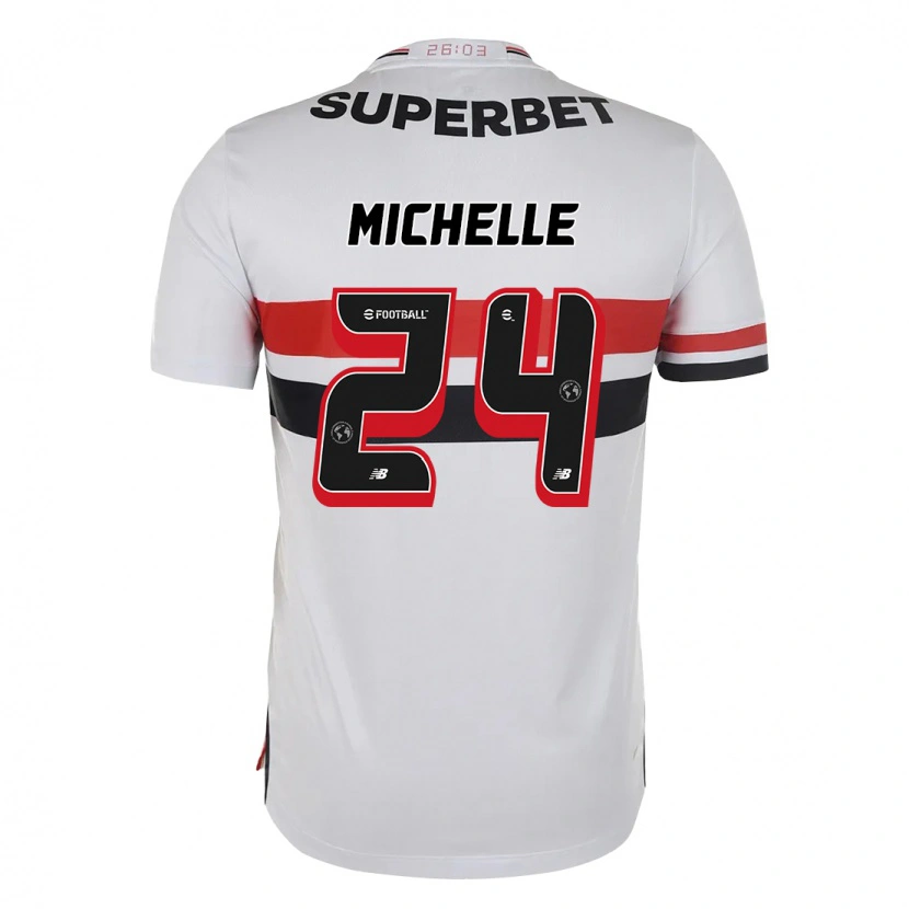 Danxen Niño Camiseta Michelle #24 Rojo Negro Blanco 1ª Equipación 2025/26 La Camisa
