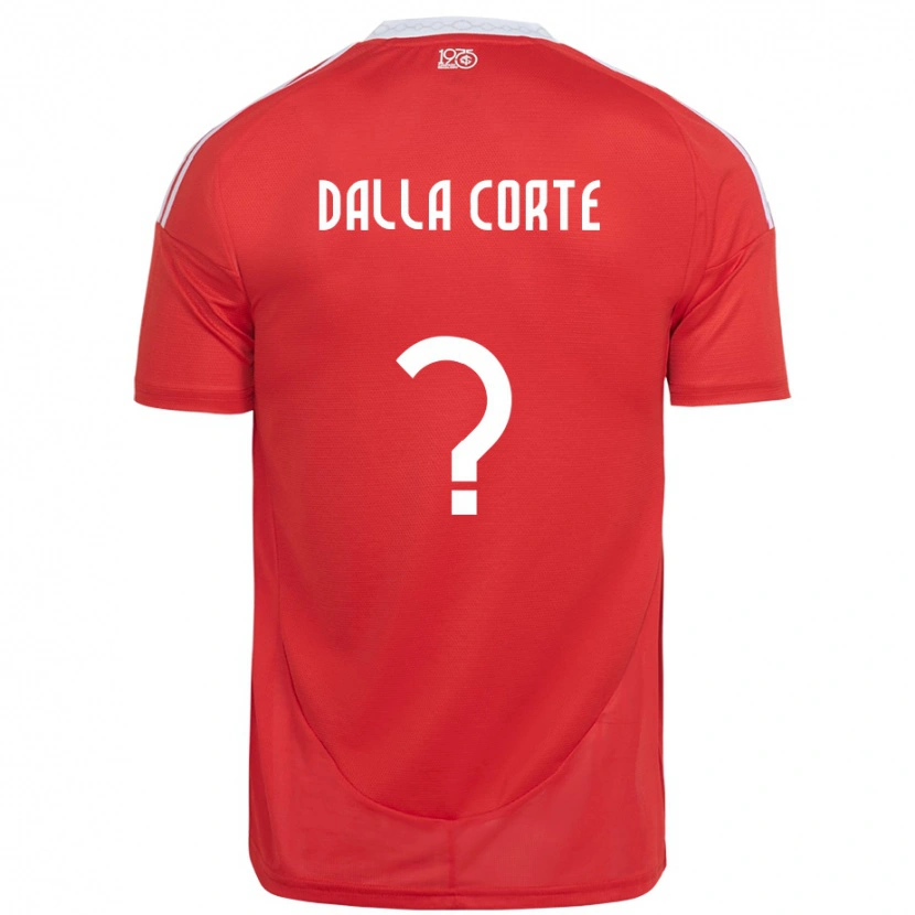 Danxen Niño Camiseta João Dalla Corte #0 Rojo Blanco 1ª Equipación 2025/26 La Camisa
