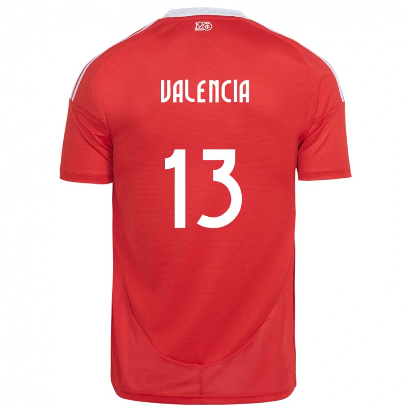 Danxen Niño Camiseta Enner Valencia #13 Rojo Blanco 1ª Equipación 2025/26 La Camisa
