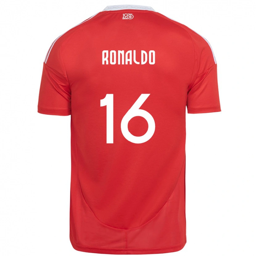Danxen Niño Camiseta Ronaldo #16 Rojo Blanco 1ª Equipación 2025/26 La Camisa