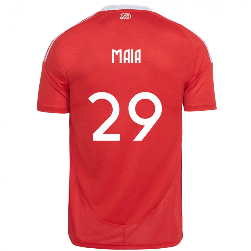 Danxen Niño Camiseta Thiago Maia #29 Blanco Rojo 1ª Equipación 2025/26 La Camisa