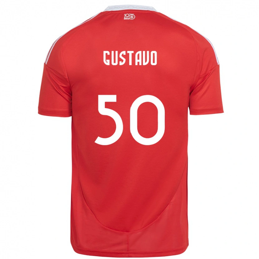 Danxen Niño Camiseta Gustavo #50 Rojo Blanco 1ª Equipación 2025/26 La Camisa