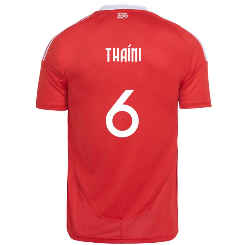 Danxen Niño Camiseta Thaíni #6 Rojo Blanco 1ª Equipación 2025/26 La Camisa