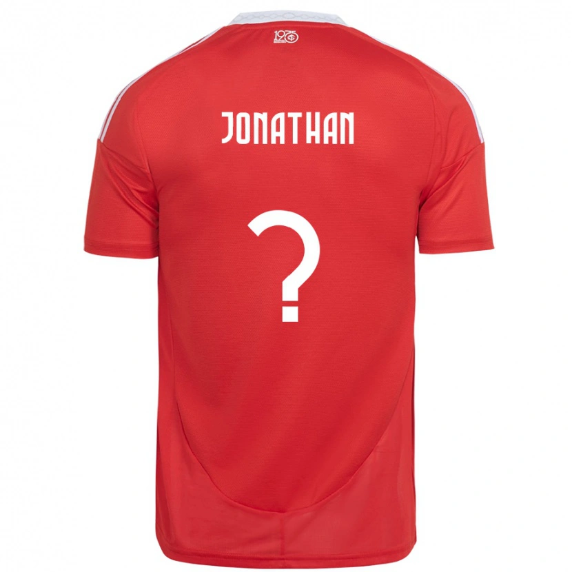 Danxen Niño Camiseta Jonathan #0 Rojo Blanco 1ª Equipación 2025/26 La Camisa