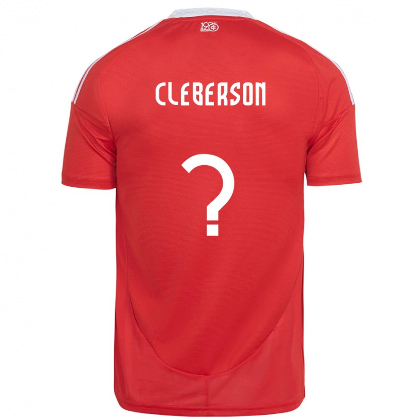 Danxen Niño Camiseta Cleberson #0 Rojo Blanco 1ª Equipación 2025/26 La Camisa