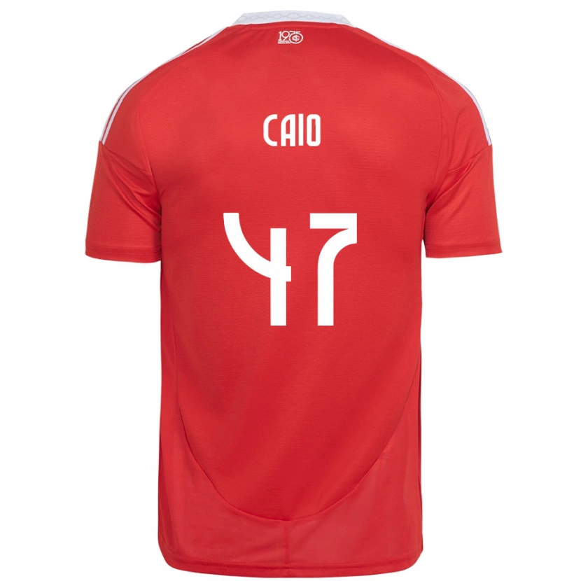Danxen Niño Camiseta Caio Vidal #47 Rojo Blanco 1ª Equipación 2025/26 La Camisa
