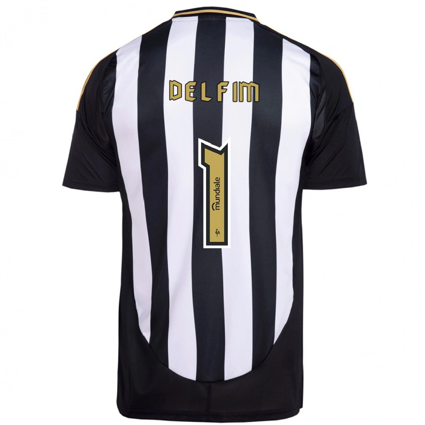 Danxen Niño Camiseta Gabriel Delfim #1 Blanco Negro 1ª Equipación 2025/26 La Camisa