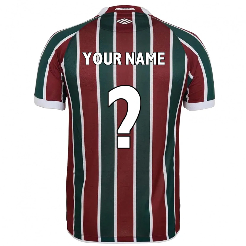 Danxen Niño Camiseta Su Nombre #0 Blanco Verde Granate 1ª Equipación 2025/26 La Camisa