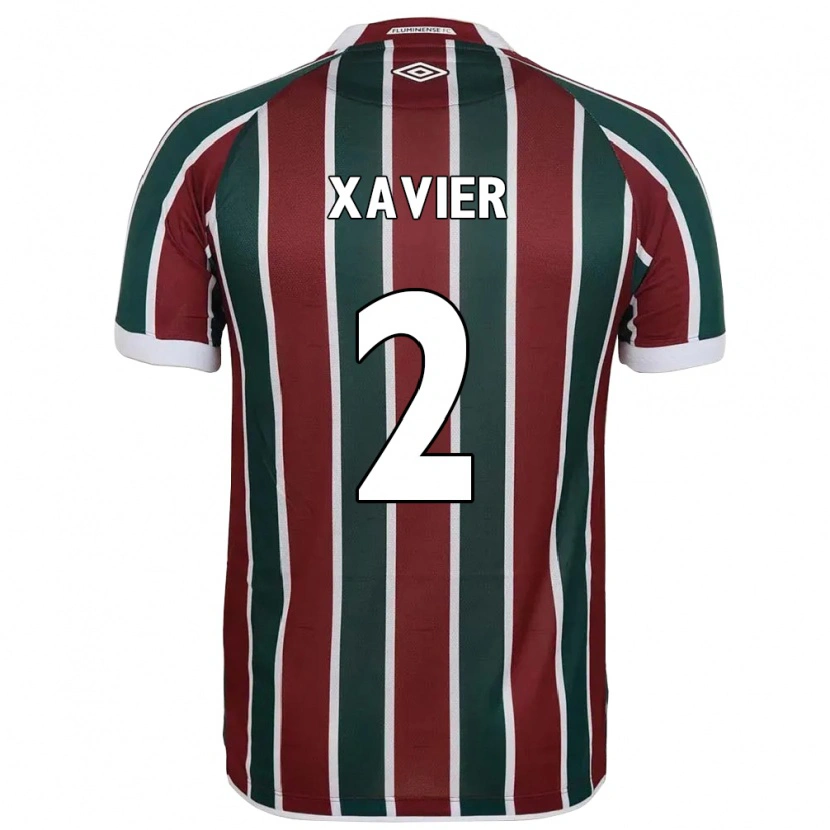 Danxen Niño Camiseta Samuel Xavier #2 Blanco Verde Granate 1ª Equipación 2025/26 La Camisa