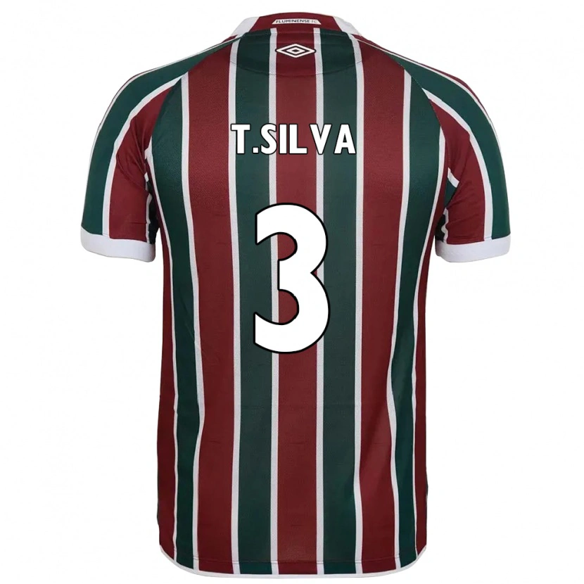 Danxen Niño Camiseta Thiago Silva #3 Blanco Verde Granate 1ª Equipación 2025/26 La Camisa