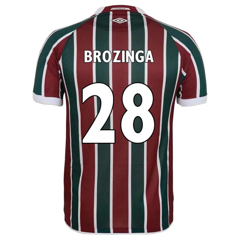 Danxen Niño Camiseta Nay Brozinga #28 Verde Granate Blanco 1ª Equipación 2025/26 La Camisa